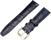 [GGZONE] RHAIYAN Compatible with IWC Strap Watch Accessories Watch Bracelet Genuine Leather Watch Belt Compatible with IWC Watch Strap Watch Band Specific (Color : Black-Gold Clasp1, Size : 22mmWithMark)