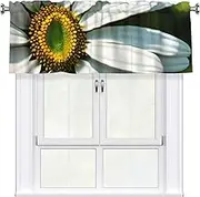 LHBWCVN Daisy Valances for Windows, Rod Pocket Window Treatment Drapes Farmhouse Kitchen Curtains Short Blackout Window Curtains for Living Room Bedroom Decor 54x18 Inch