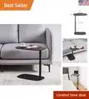 Amarian C-Shaped Side Table, Wood Sofa Table with Adjustable Height and Rotat...
