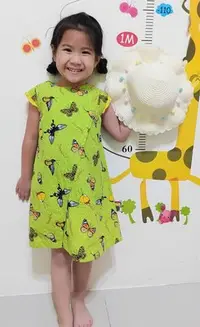 在飛比找Yahoo!奇摩拍賣優惠-二手童裝 台灣製 中童 SUPERMINI 愛的世界綠色蝴蝶