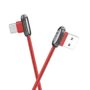 U60 90 Degree Type C Fast Charging Data Cable for Tablet Smartphone 1.2M RED COLOR