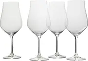 Mikasa Grace Set of 4 Bordeaux Red Wine Glasses, 22-Ounce, Clear