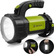 Camping Lantern Rechargeable LED Flashlight Spotlight Lantern with 800LM Green