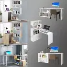 L-Shaped Rotating Home Office Desk Computer Table Hutch 4 Tier Bookshelf 100/120