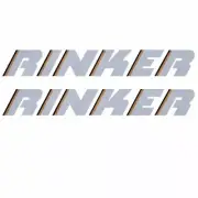 Rinker Boat Brand Decals | Gray Black Gold 25 1/2 x 3 1/2 Inch (Pair)