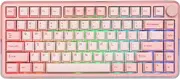KiiBOOM Breeze 75 75% CNC Aluminum and Acrylic Mechanical Gaming Keyboard, USB-C/BT5.0/2.4GHz Wireless Creamy Keyboard, with Gasket Structure, RGB, 8000mAh Battery for Win/Mac(Pink)