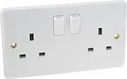 CU9000 Curved Edge 13 A 2 Gang DP Switched Socket, White