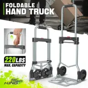 16.5"Lx 11"W 220Lbs Black Foldable Steel Hand Truck Luggage Trolley Transport