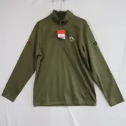 The North Face 1/4 Zip Pullover Mens Medium Mock Neck Green Long Sleeve USAA NWT