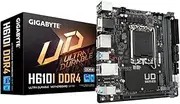 Gigabyte H610I DDR4 Motherboard - Supports Intel Core 14th CPUs, 4+1+1 Hybrid Digital VRM, up to 3200MHz DDR4 (OC), 1xPCIe 3.0 M.2, GbE LAN, USB 3.2 Gen 1