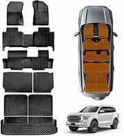X-CAR Floor Mats Boot Liner Set for GWM Tank 500 Tank500 2024-2025 All Weather Heavy Duty Cargo Kick Mats Back Seat Protector Cover