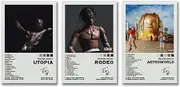 Travis Scott Poster Album Cover Signature Poster A Set of 3 Canvas Posters Room Aesthetic Festival Gift Family Bedroom Decor Wall Art Home08x12inch(20x30cm)-3pcs Style-1