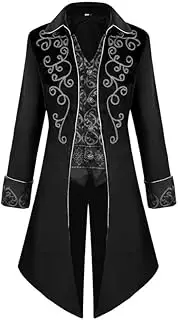 [Wollmix] Men Steampunk Jacket Halloween Costume Tailcoat Victorian Vintage Vampire Gothic Frock Coat Uniform
