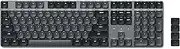 Satechi SM3 Mechanical Keyboard,108 Keys Full Size Keyboard with White LED Backlit, Wired and Bluetooth Keyboard for Mac and Windows - Dark Gray/Gray