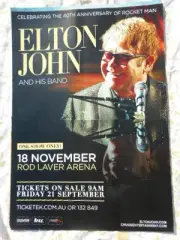 ELTON JOHN & BAND NOVEMBER 200? ROD LAVER ARENA AUSTRALIAN TOUR POSTER MINT