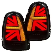 Pair Back Rear Tail Lights Full LED Smoke Union Jack Dynamic for Mini R56 R57