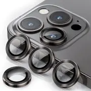 iPhone 15 9H Tempered Glass Camera Lens Metal Ring Protector, iPhone Camera Lens Protector