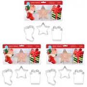 9pc R&M Good Tidings Tinplated Steel Cookie Cutter Set Kitchen Bakeware SLVR