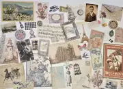 50 Pc Lot Junk Journal Ephemera Vintage Images Stickers Paper Post Card Photos