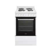 Euromaid 54cm/83L Electric Oven Range Cooker w/Solid Cooktop Single Cavity White