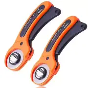 2 Pack Rotary Cutter Craft Cutting Tool for Leather, Fabric, Quilting, Patchwork