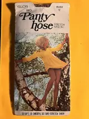 Vintage 60s 'YELLOW BIRD' Blush 12 STRETCH Nylon PANTYHOSE 60s Model FREEPOST