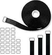 Cord Wrap Strap, 1 Roll Velcro Cable Ties with 25 Buckles for Organize or Storage (2cm x 5m/0.78in x16.4ft)