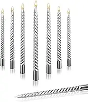 8 Pack Silvery Spiral Taper Candles,Unscented Twisted Candlesticks, Set for Wedding Dinner Party Ceremony