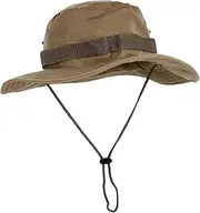 [ibasenice] Fishing Sun Hat Wide Brim Men's Hat Outdoor Sun Cap for Hiking Beach Camping Cycling Khaki