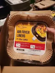 120Pcs Air Fryer Disposable Liners, Non-Stick & Oil Proof 8” for 5-8 qt Basket