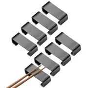 8pcs 304 Stainless Steel Flat Chopstick Rest Spoon Holder, Black