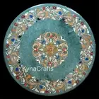 36 Inches Marble Sofa Table Top Gemstone Inlay Work Dining Table Top for Hallway