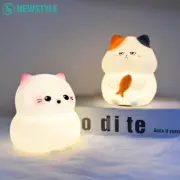Table Lamp LED Silicone Cat Touch Multicolor Romantic Portable USB Medium