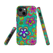 For Apple iPhone 13 mini Case, Armour Back Cover, Retro Floral Design