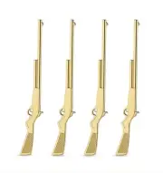 Foster & Rye Shotgun Stir Sticks Set Of 4 Real Gold Plated Titanium Finish New