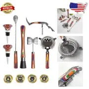 Baltique Marrakesh 7-Piece Bartending Kit with Stylish Birch Wood Accents