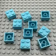 LEGO Brick - Medium Azure - 2 x 2 - QTY x10