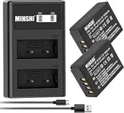 MINSHI NP-W126S NP W126 (2 Pack) + Quick Charger Set Replacement Battery Compatible with Fujifilm X-A1、X-A2 X-E1、X-E2、X-T1、X-T2、X-T10、X-T20【7.2V 1800mAh】 High Performance Compatible Camera Battery