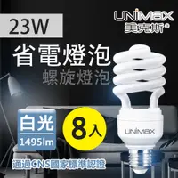 在飛比找PChome24h購物優惠-【美克斯UNIMAX】23W 螺旋省電燈泡 E27 節能 省