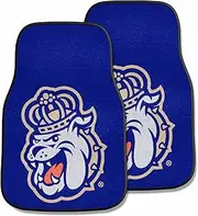 FANMATS 5257 James Madison Dukes Front 2-Piece Team Logo Carpet Car Mat Set, Front Row Automotive Floor Mats, Non-Slip Backing, Team Colors