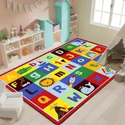 Kids Carpet Playmat Rug Extra Large Non Slip Alphabet Numbers Shapes City Life E