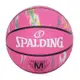 SPALDING 大理石系列粉彩#6橡膠籃球#40665-室內外 6號球 斯伯丁 SPA84411 亮粉彩色