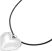[KieTeiiK] Necklaces for Women, Metal Love Drawable Bowknot Necklace Female Temperament Niche Collarbone Chain Student Adjustable Chain Heart Jewelry