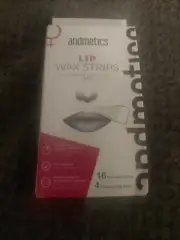Andmetics Lip Wax Strips 16 Cold Wax Strips & 4 Calming Care Wipes