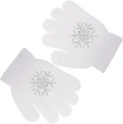 [Yardwe] Thick Knit Ice Skating Gloves for Boys and Girls Winter Snowflake Pattern Figure Skating Gloves