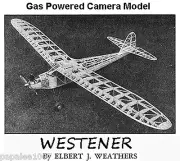 Model Airplane Plans (FF RC ): Vintage 1938 WESTERNER 96" .60 Powered Camera Job