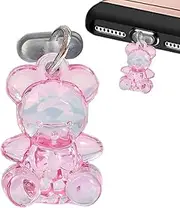 Charging Port Cover | Acrylic Bear Type C Dust Plug Charm - Portable Charge Port Cover, Phone Pendant, Small Mobile Phone Charm for Tablets Smart Phones