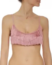 Stella McCartney Women's Pink Italy Fringes Bikini Top Swimwear Size XS 13849