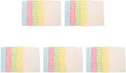 TEHAUX 5sets Wide Ruled Loose Leaf Paper Planner Refills A5 Size 5 Color Loose Leaf Binder Inserts 100sheets*5