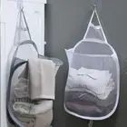 Mesh Hanging Net Home Storage Laundry Basket Sundries Bucket Dirty Clothes Bag